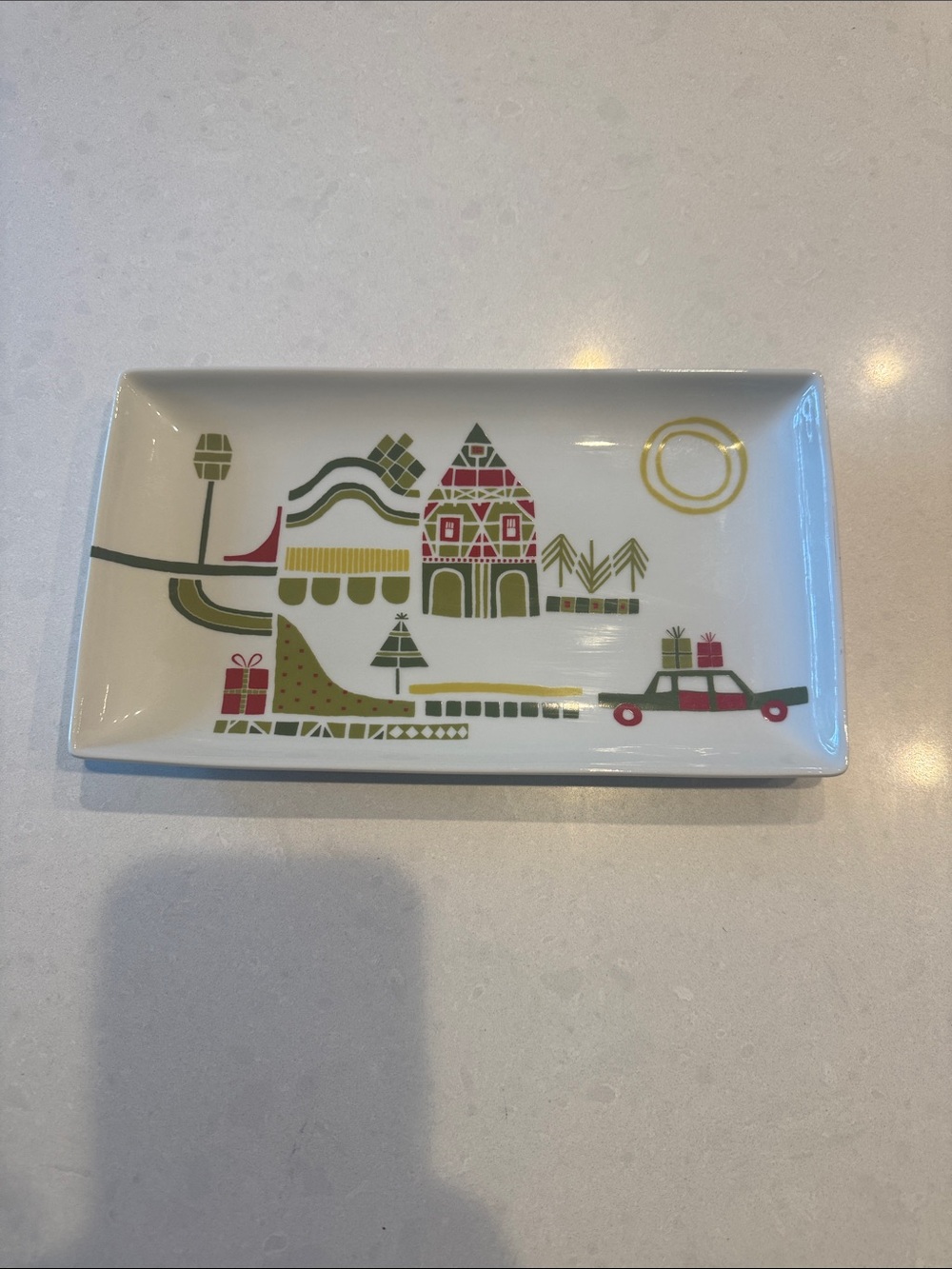 Crate&Barrel Yule town Holiday Village Serving tray Julia Rothman super cute